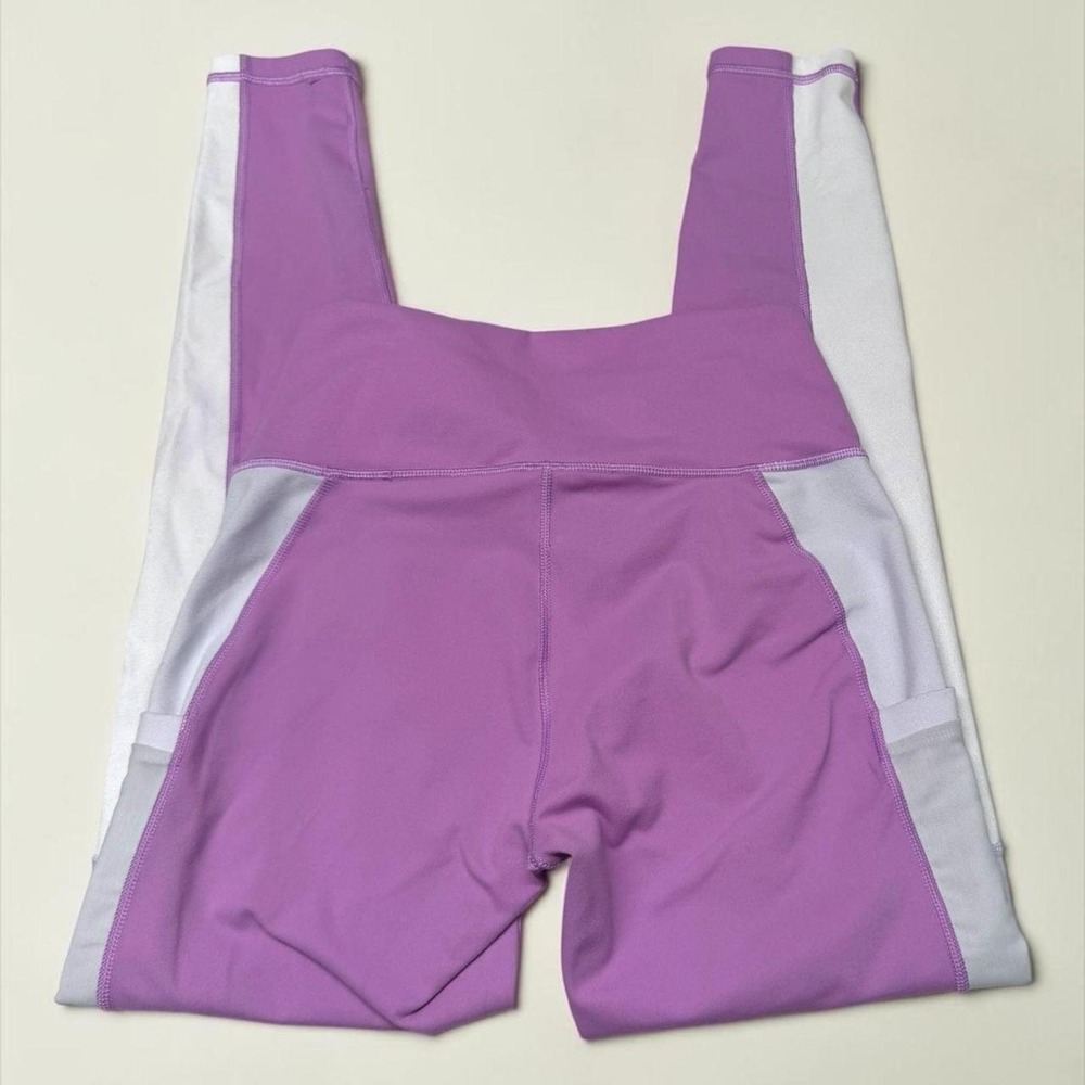 Fabletics‎ PowerHold High-Waisted Pocket Leggings Purple White Size S